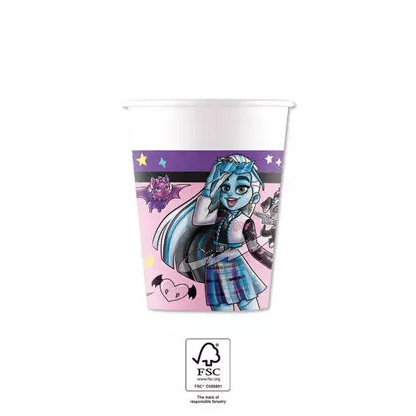 8 Copos Papel das Monster High 200 ml