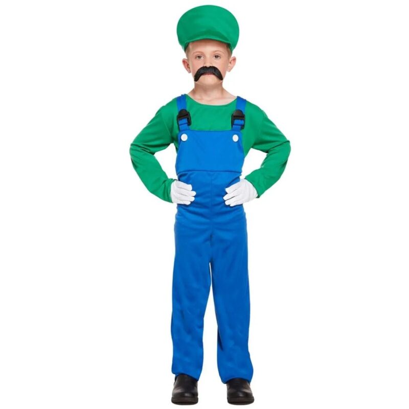 Fato do Luigi Super Mário Disfarce Criança 10 a 12 Anos