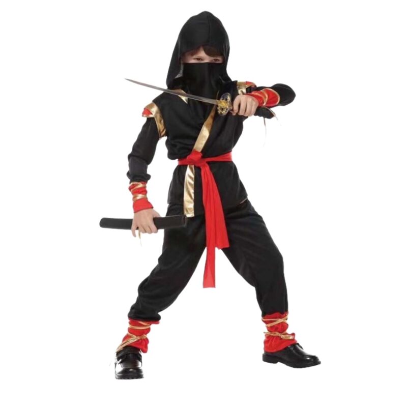 Fato Disfarce Criança Ninja Preto 3 a 4 Anos
