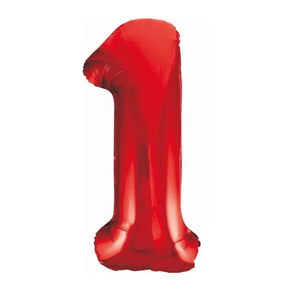 Balão Foil Festa Nº 1 Vermelho 85 cm