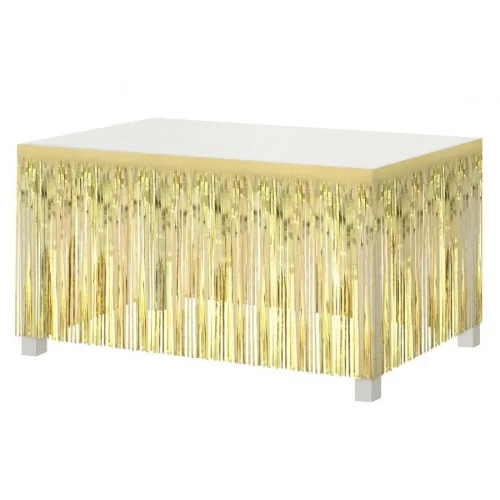 Decoração para Mesa Franjas Dourado 300 cm