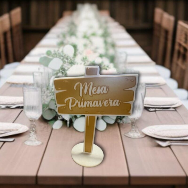 Marcador de Mesa Placa Personalizada para Casamentos