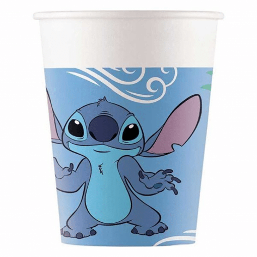 8 Copos do Stitch em Papel com 200 ml