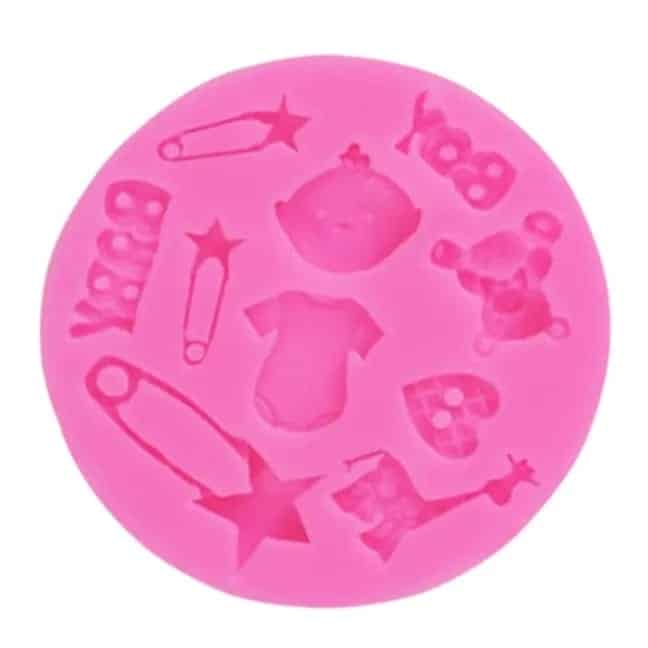 Molde Motivos Baby Shower em Silicone