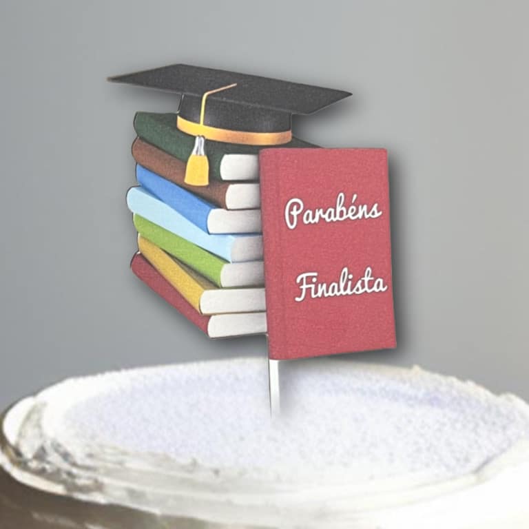 Topo de Bolo Finalista Personalizado em Papel
