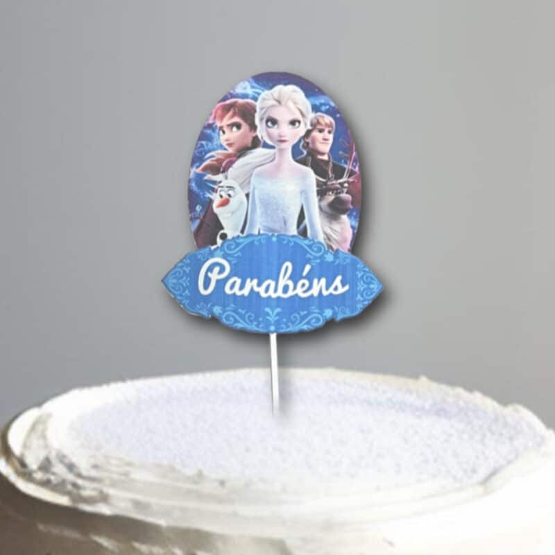 Topo de Bolo Frozen Personalizado em Papel