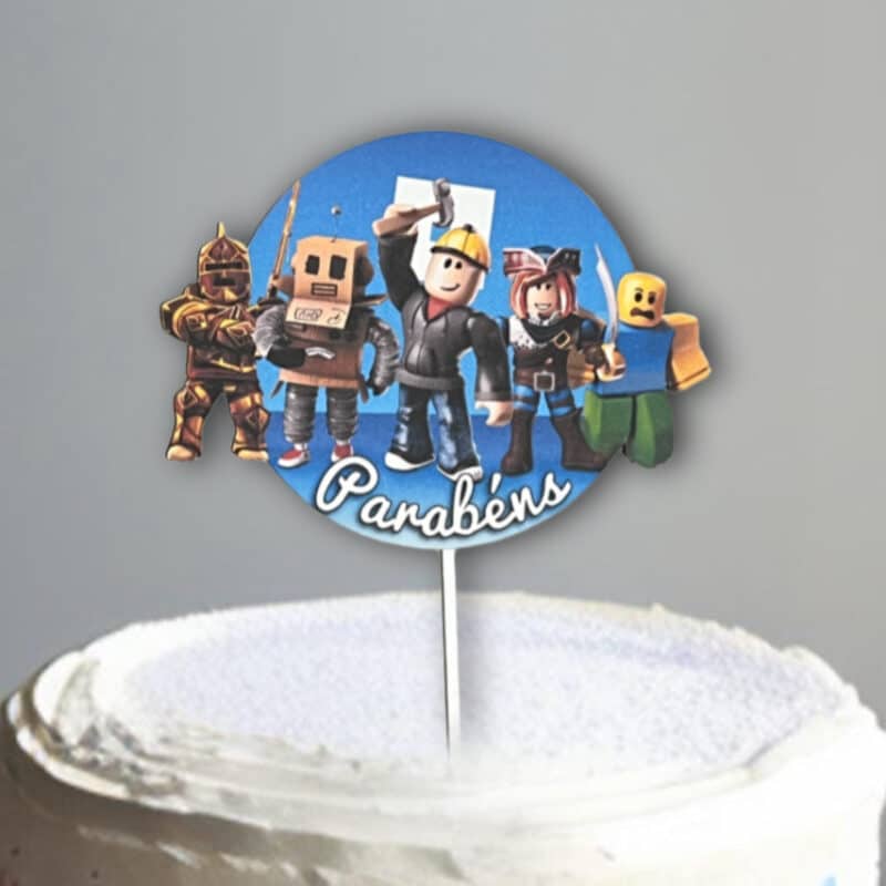 Topo de Bolo Roblox Personalizado em Papel
