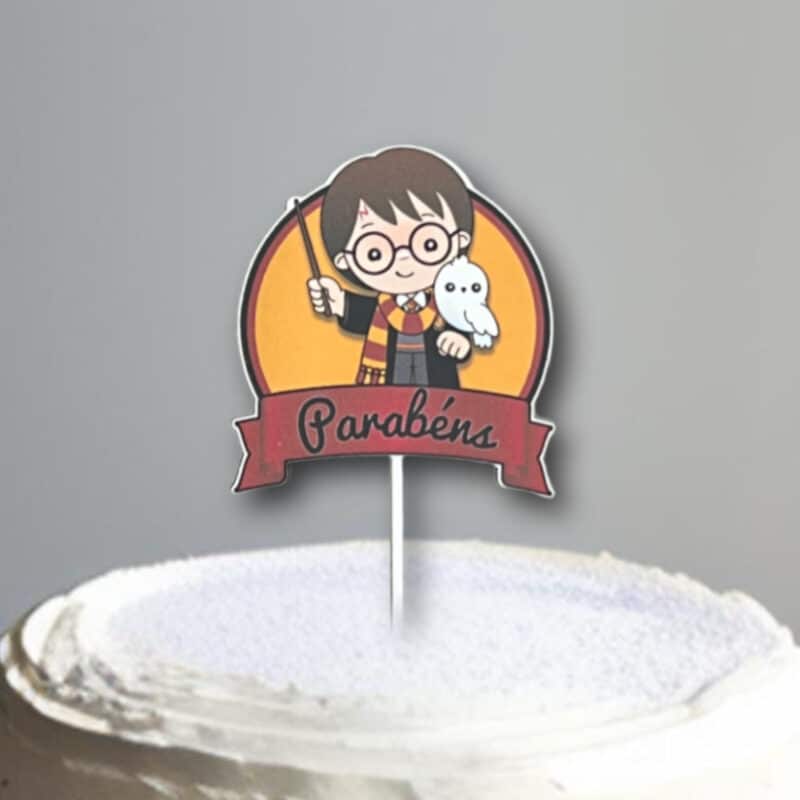 Topo de Bolo Harry Potter Personalizado em Papel