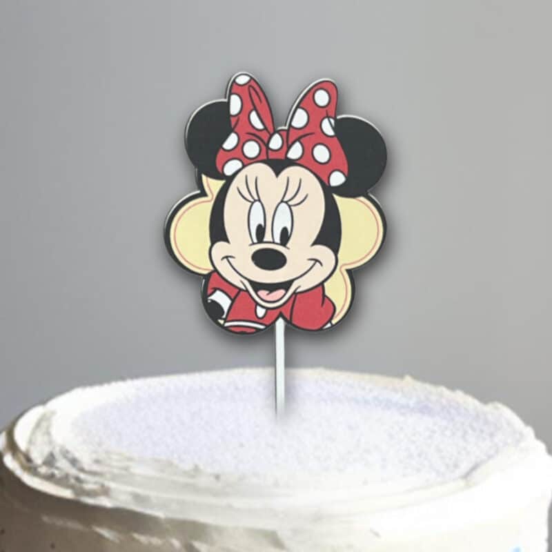 Topo de Bolo Minnie Personalizado em Papel
