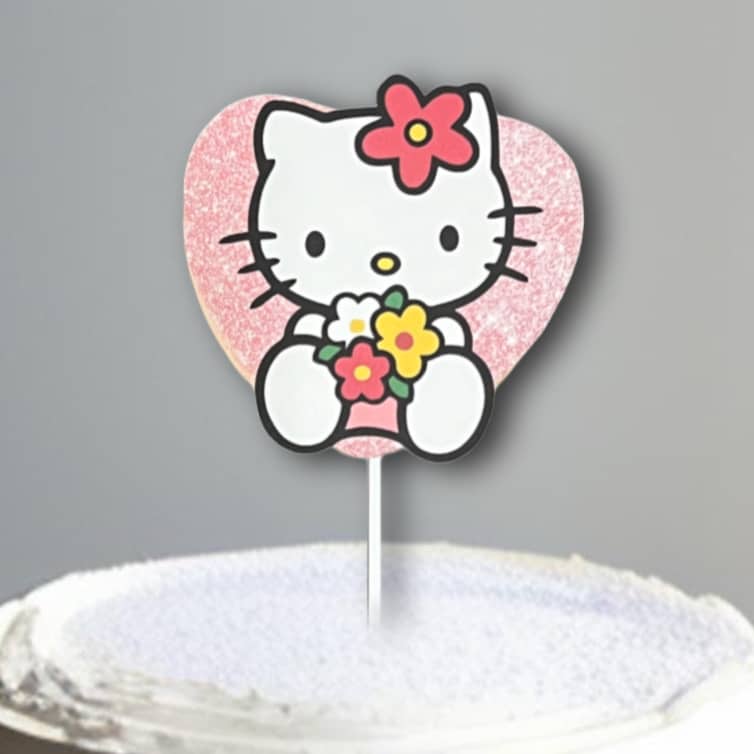 Topo de Bolo Hello Kitty Personalizado em Papel