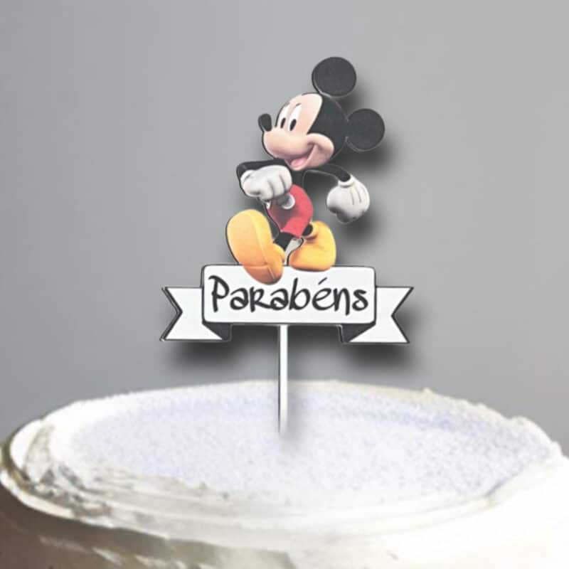 Topo de Bolo Mickey Personalizado em Papel