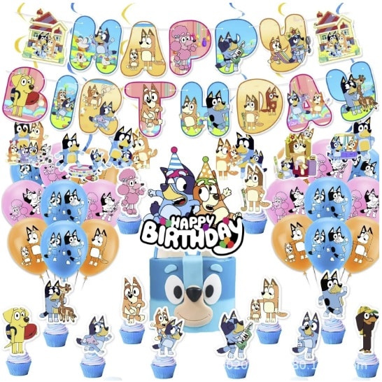 Kit de Festa da Bluey e Bingo 50 Peças