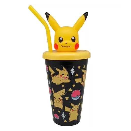 Copo do Pikachu Pokemon com Figura 3D 443 ml