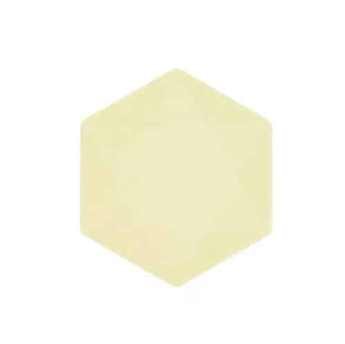 6 Pratos Amarelo Pastel Hexágono 16 cm