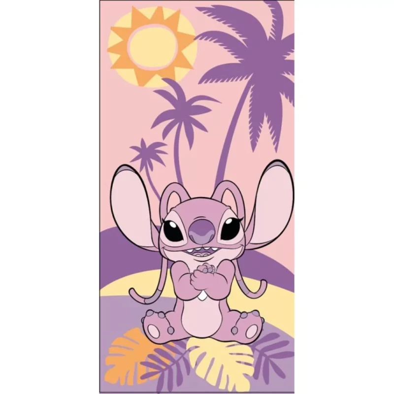 Toalha Praia Stitch e Angel Disney em Microfibra