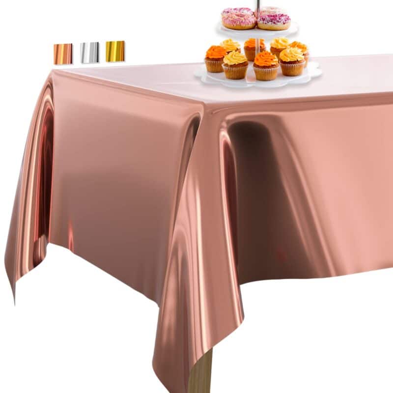 Toalha de Mesa Rose Gold Metalizada 137x183 cm