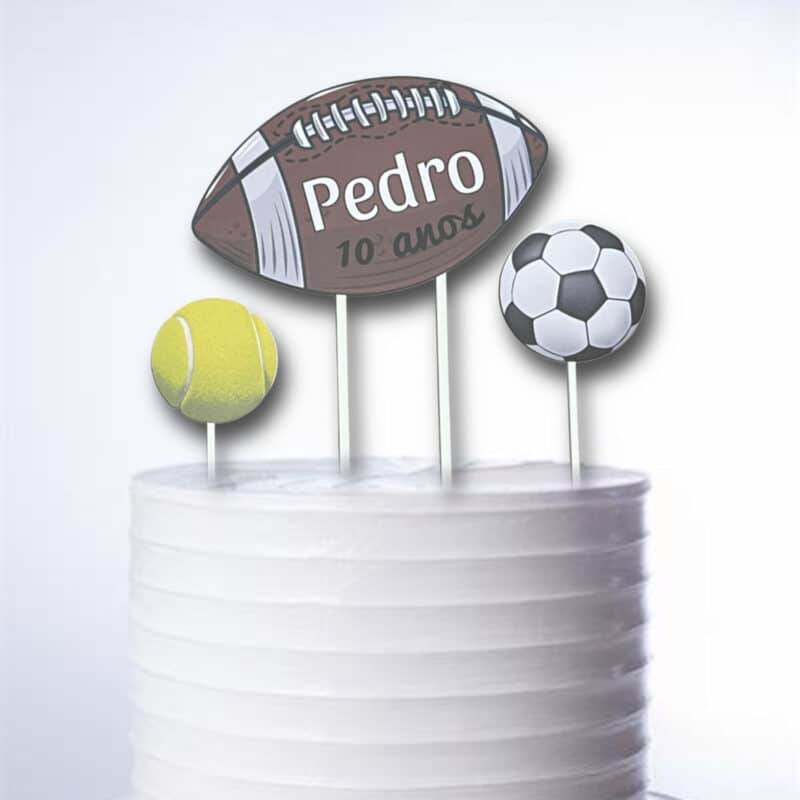 Topo de Bolo Desporto Personalizado de Papel