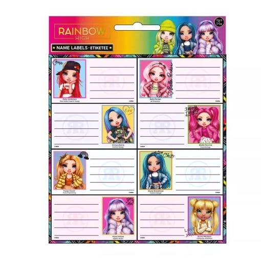 16 Autocolantes das Rainbow High Identificadores