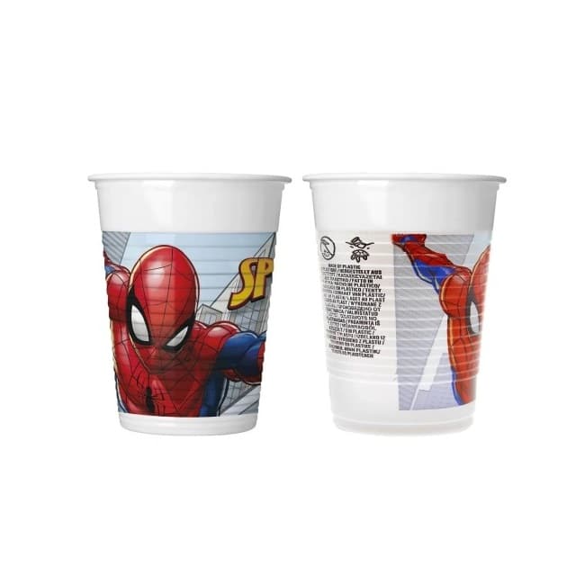 8 Copos do Homem Aranha 200 ml