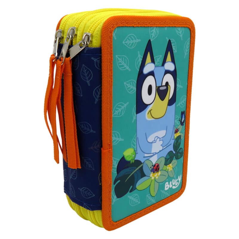 Estojo da Bluey e Bingo Escolar Triplo com 39 Peças 20 cm