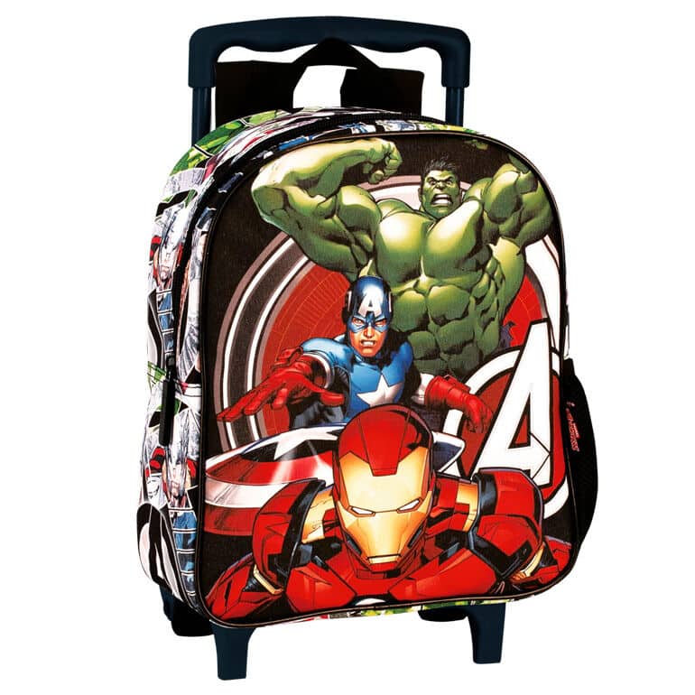 Mochila dos Avengers Trolley Pré-Escolar com 28 cm