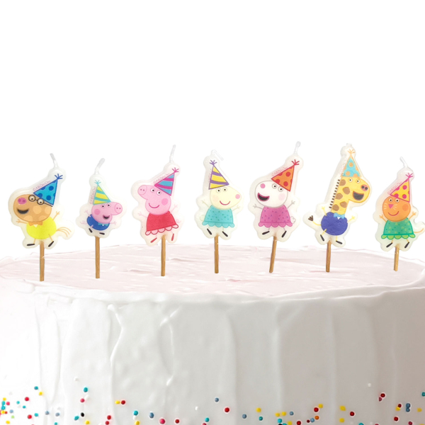 7 Velas da Porquinha Peppa Aniversário 5 cm