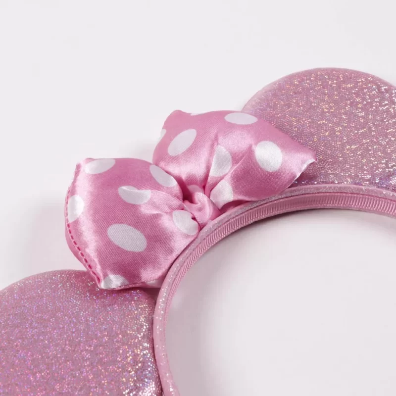 Conjunto Saia e Bandolete Minnie Rosa Glitter