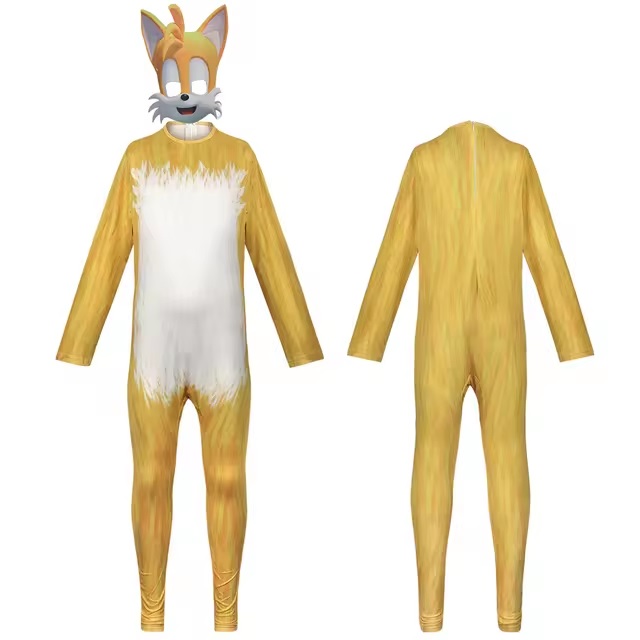 Disfarce Tails Sonic Máscara e Luvas Amarelo Criança 8 Anos 140 cm