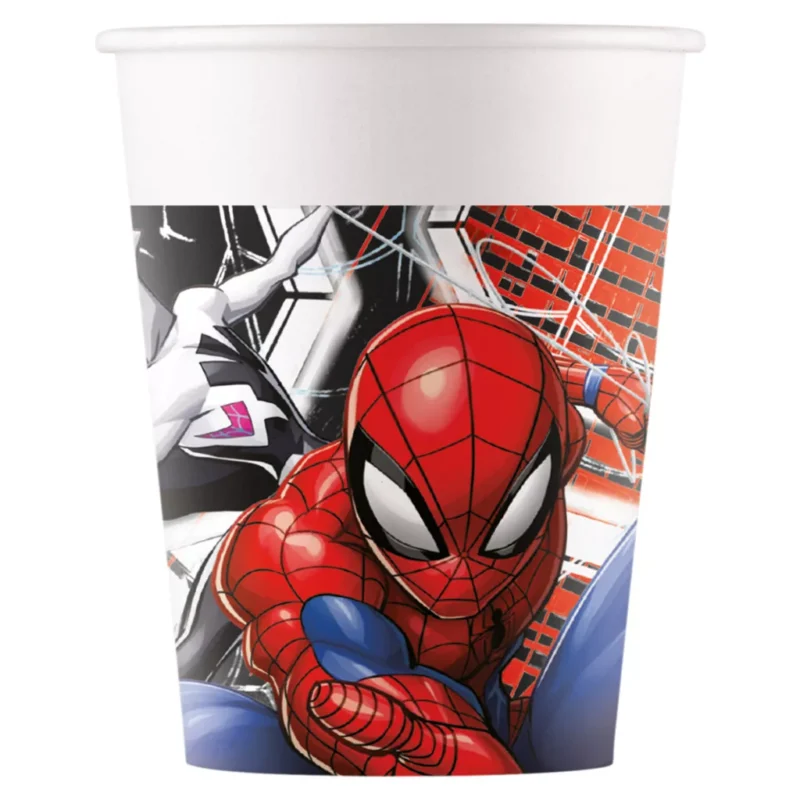 8 Copos do Homem Aranha em Papel 200 ml