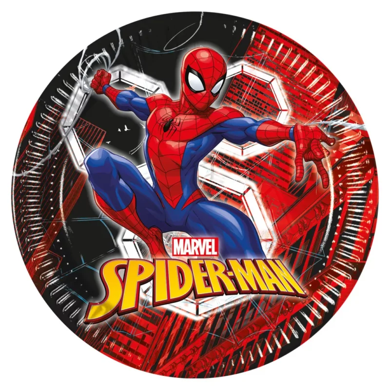 8 Pratos do Homem Aranha em Papel com 23 cm