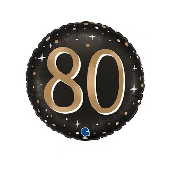 Balão Sparkle 80 Anos com 46 cm