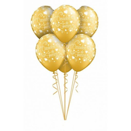 Balão Casados de Fresco Dourado Látex 30 cm