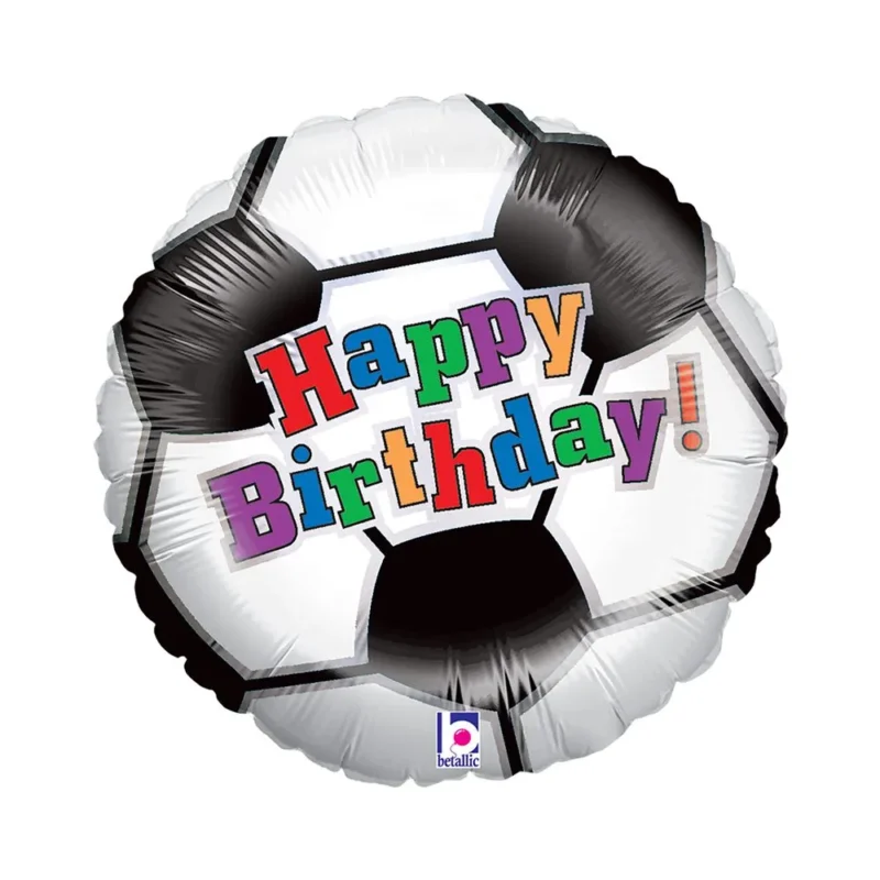 Balão Bola de Futebol Happy Birthday 46 cm