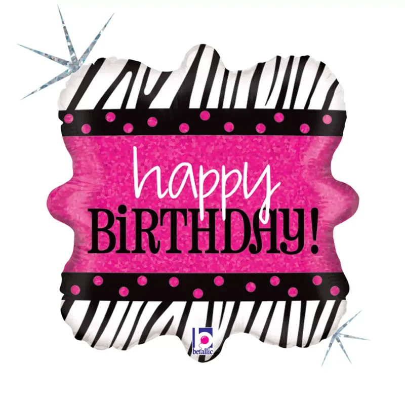 Balão Happy Birthday Rosa Foil 46 cm