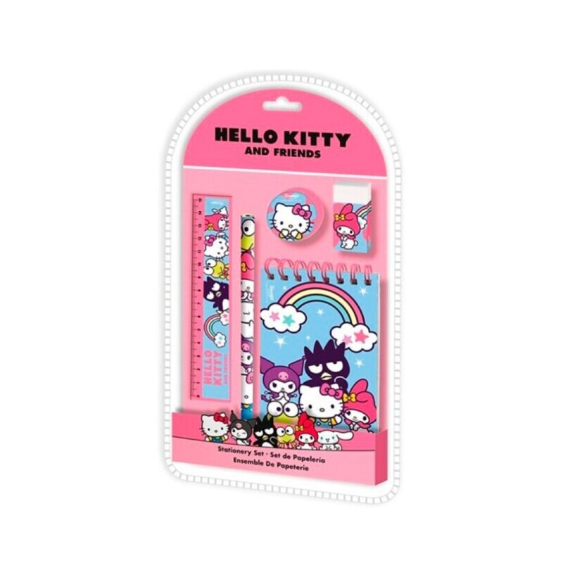 Conjunto Papelaria Escolar da Hello Kitty de 5 Peças