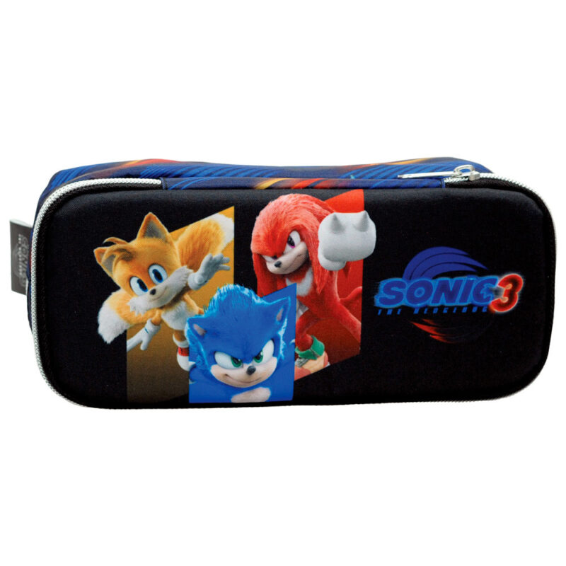 Estojo Escolar Duplo do Sonic 23 cm