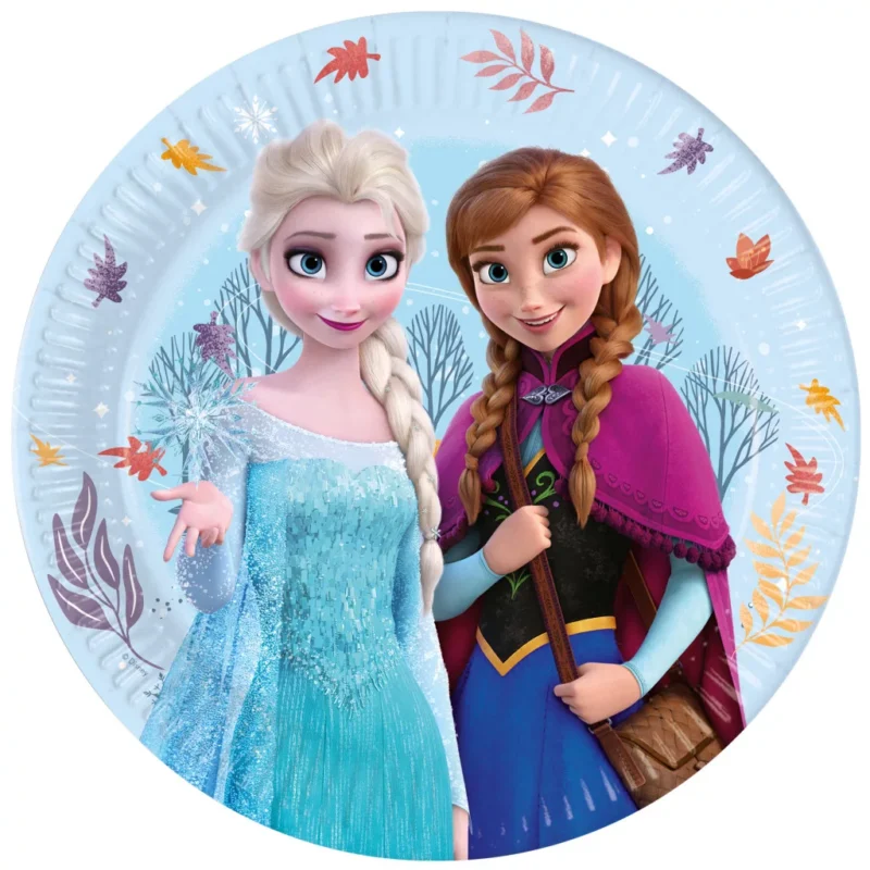 8 Pratos Frozen Elsa em Papel com 23 cm