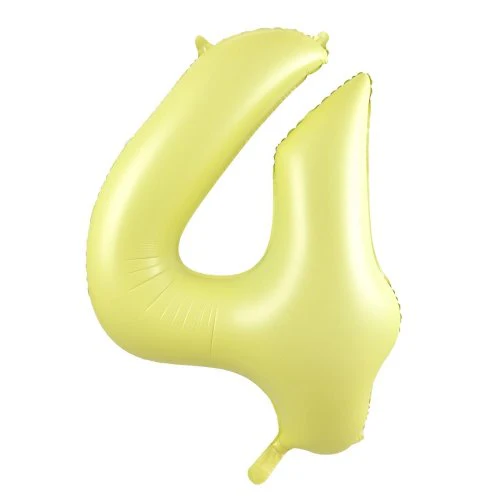 Balão Número 4 Verde Limão Mate Foil 62 cm