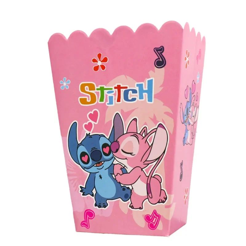 6 Caixas Pipocas do Stitch e Angel 13 cm