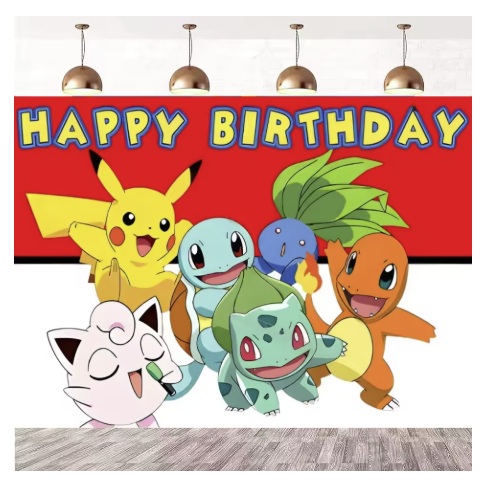 Cenário de Festa dos Pokemon 120 x 80 cm