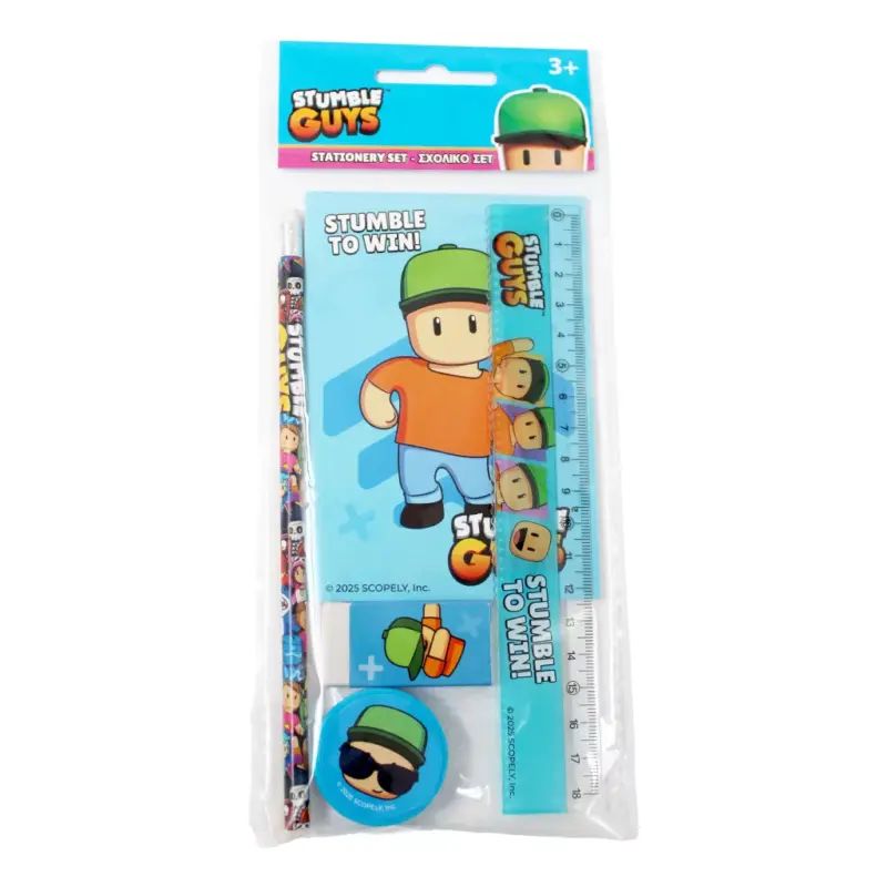 Conjunto Escolar Stumble Guys Papelaria com 5 Peças