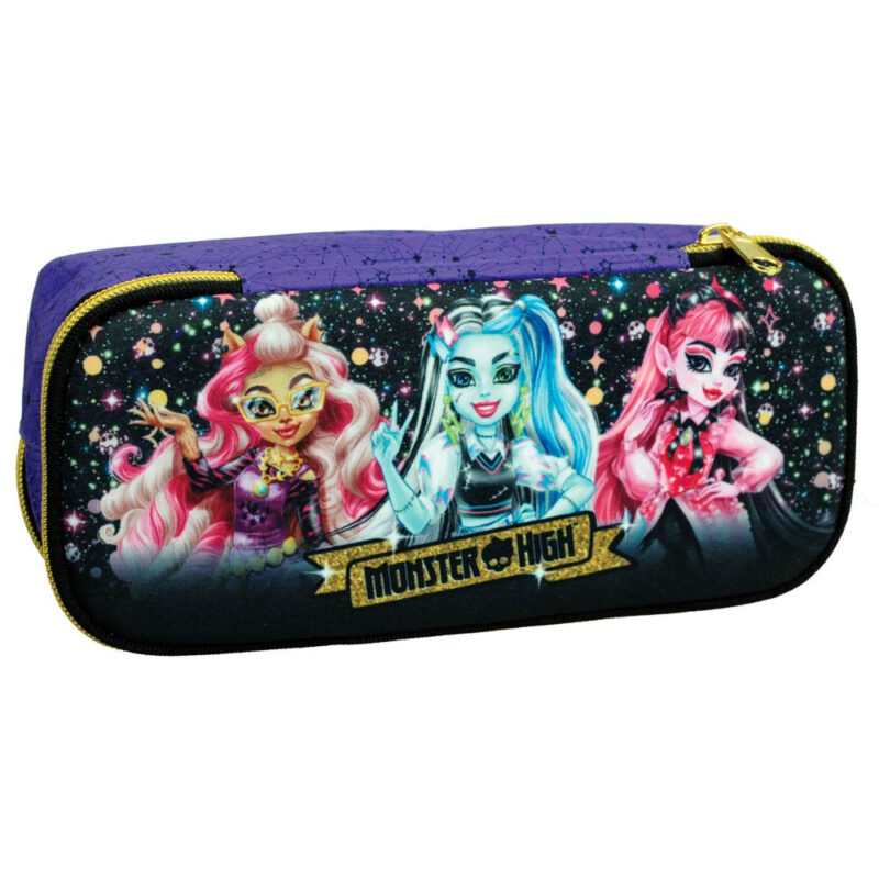 Estojo das Monster High Duplo Escolar 26 cm