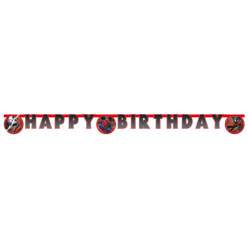 Faixa Happy Birthday Homem Aranha 200 cm