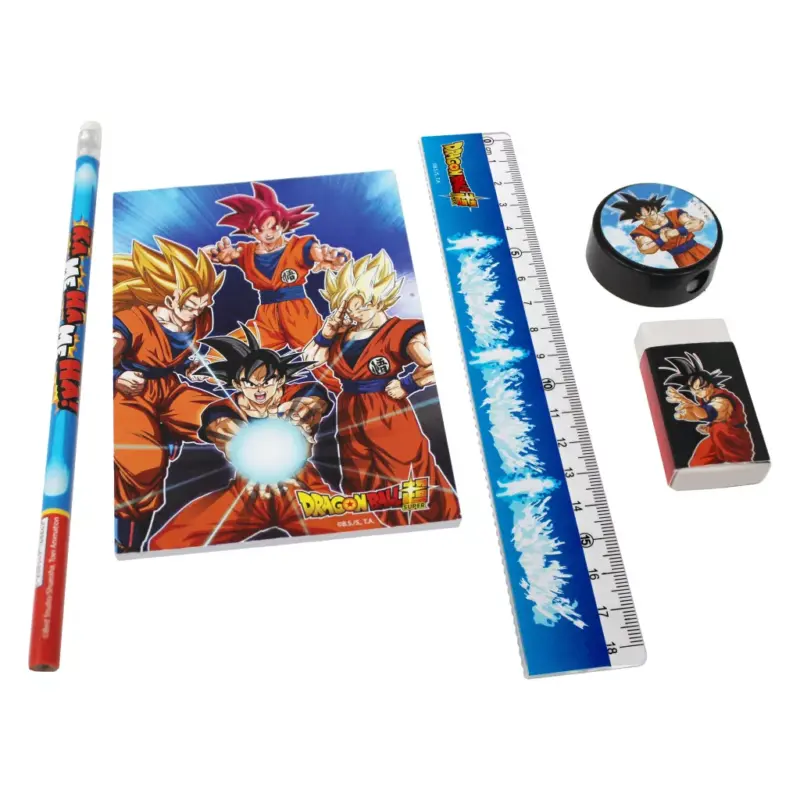 Conjunto Material Escolar Dragon Ball Z com 5 Peças