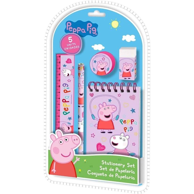 Material Escolar Porquinha Peppa com 5 Peças