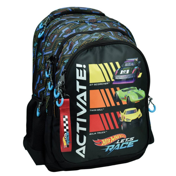 Mochila Escolar Hot Wheels com 43 cm