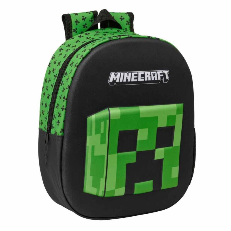 Mochila do Minecraft Creeper Pré-Escolar 3D 33 cm