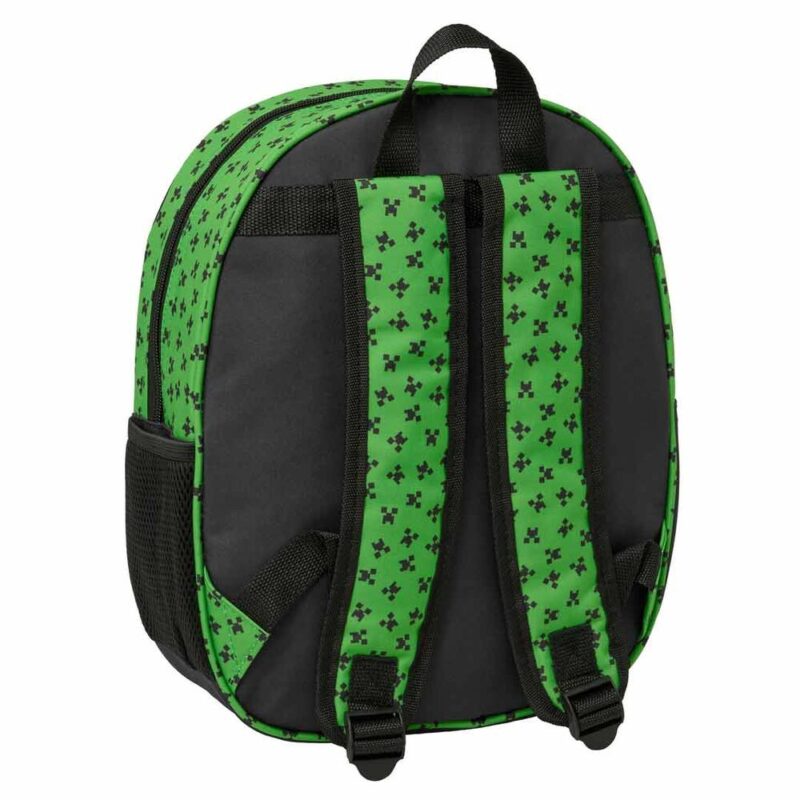 Mochila do Minecraft Creeper Pré-Escolar 3D 33 cm
