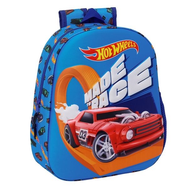 Mochila Pré-Escolar Hot Wheels 3D com 33 cm