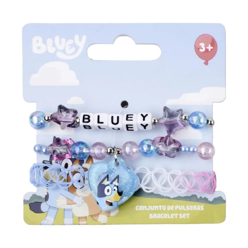 Conjunto de 3 Pulseiras da Bluey Criança
